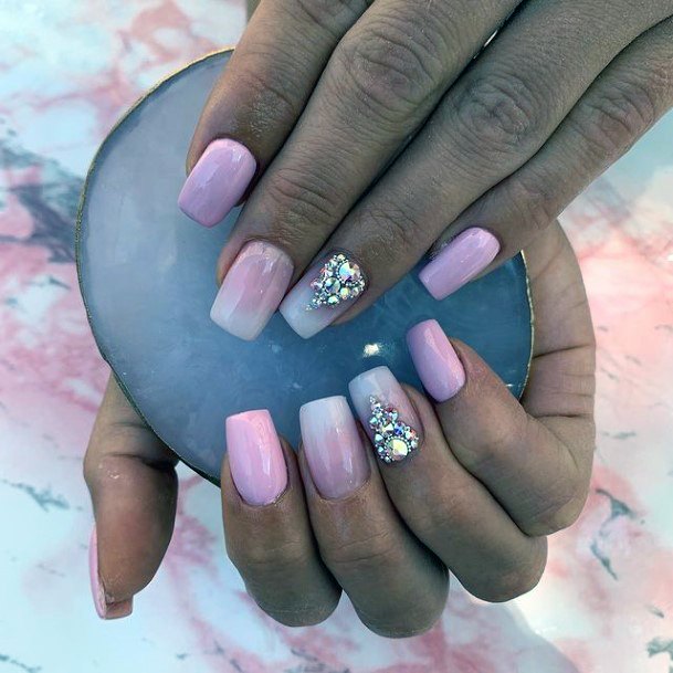 Stunning Girls Crystals Nails