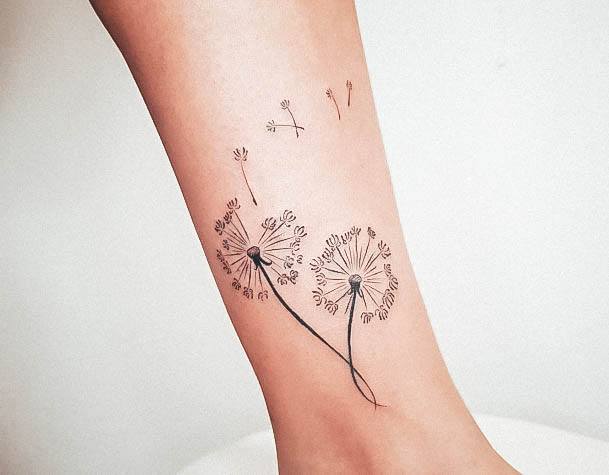 Stunning Girls Dandelion Tattoos