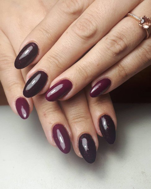 Stunning Girls Deep Purple Nails