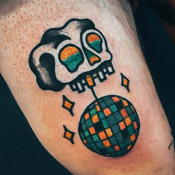 Stunning Girls Disco Ball Tattoos