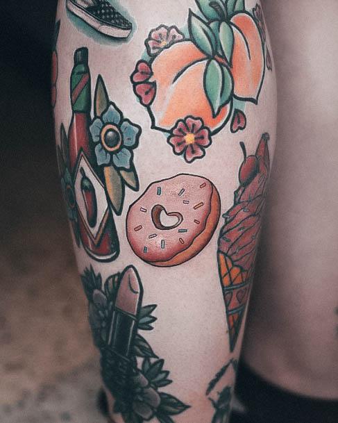 Stunning Girls Donut Tattoos