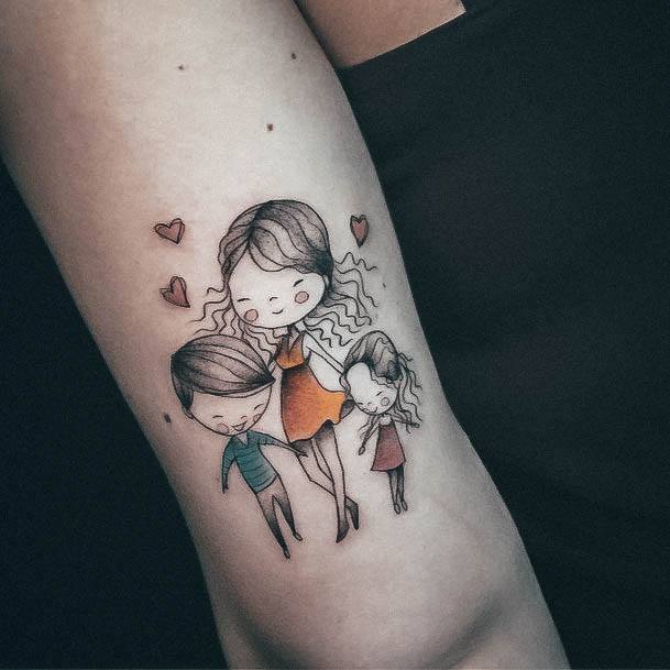 Stunning Girls Family Tattoos