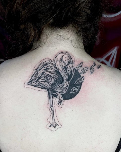 Stunning Girls Flamingo Tattoos