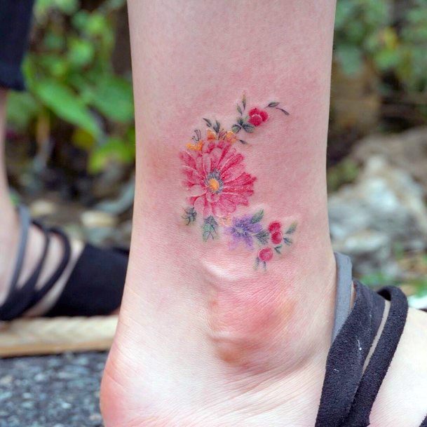 Stunning Girls Flower Moon Tattoos