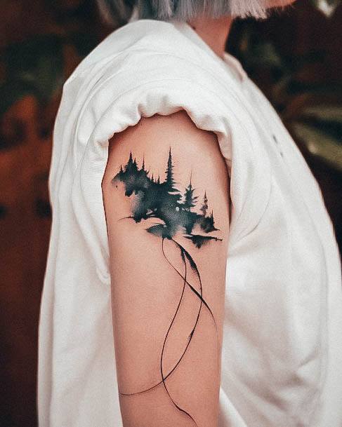 Stunning Girls Forest Tattoos