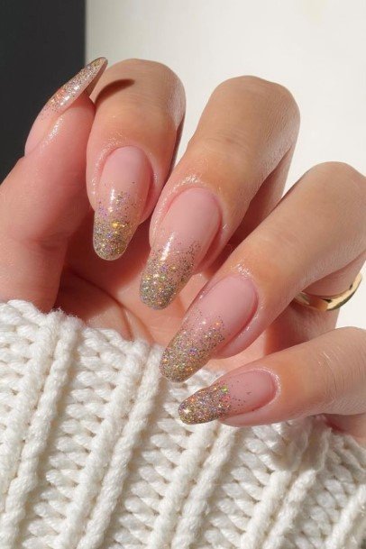 Stunning Girls Glitter French Tip Nails