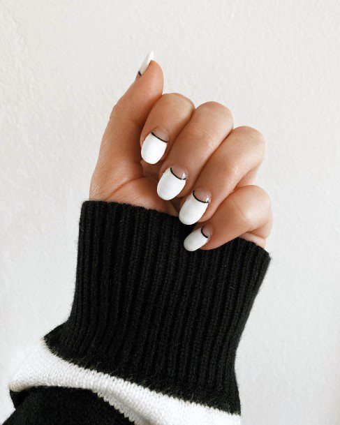 Stunning Girls Half Moon Nails