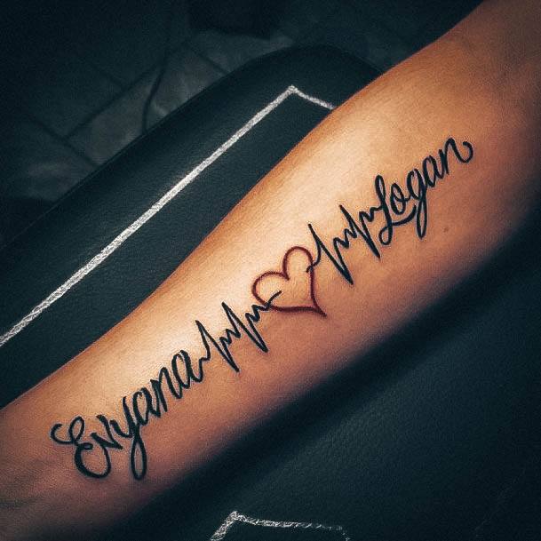 Stunning Girls Heartbeat Tattoos