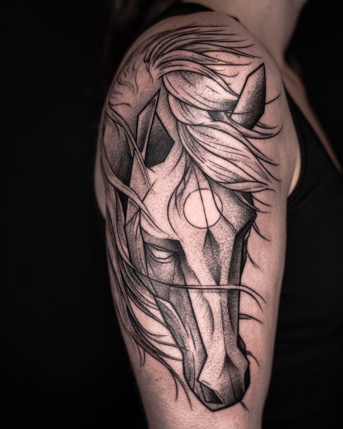 Stunning Girls Horse Tattoos