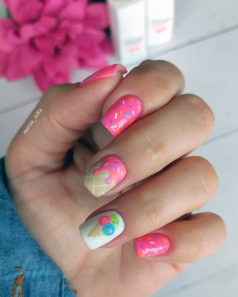 Stunning Girls Ice Cream Nails