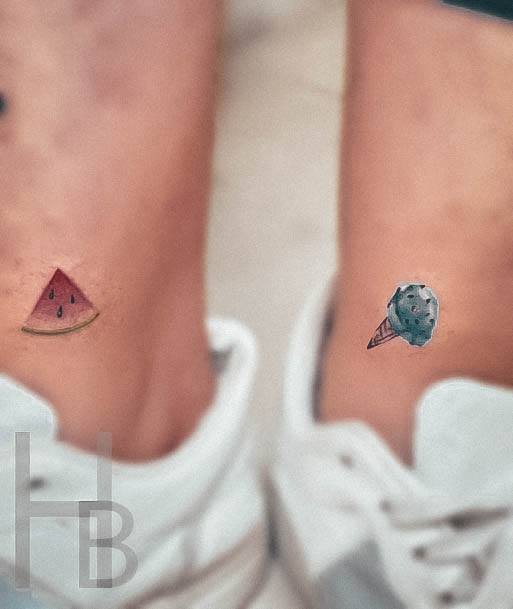 Stunning Girls Ice Cream Tattoos