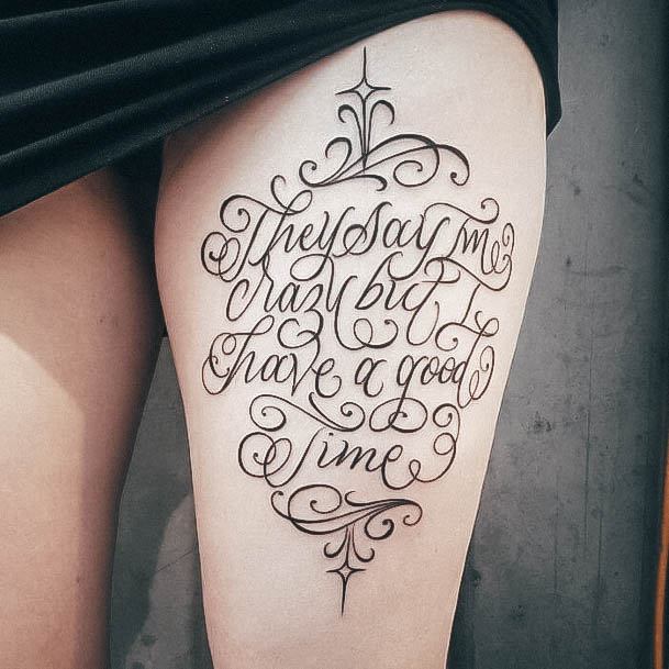 Stunning Girls Lettering Tattoos