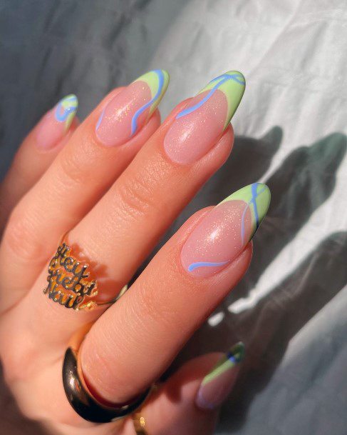 Stunning Girls Light Green Nails