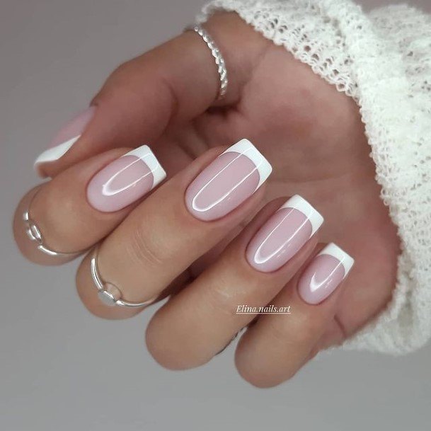 Stunning Girls Light Nude Nails