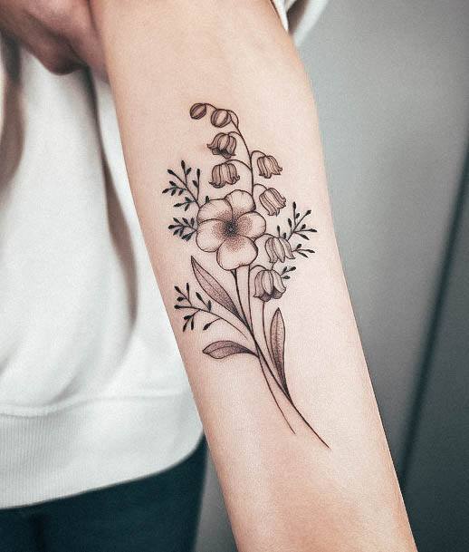 Stunning Girls Lily Of The Valley Tattoos