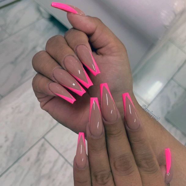 Stunning Girls Long French Nails