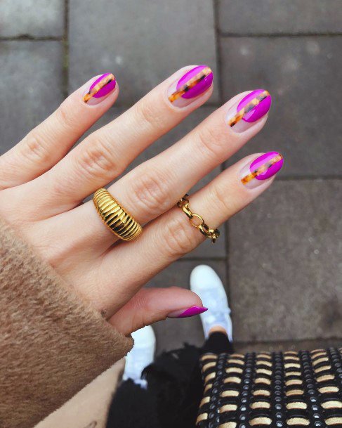 Stunning Girls Magenta Nails