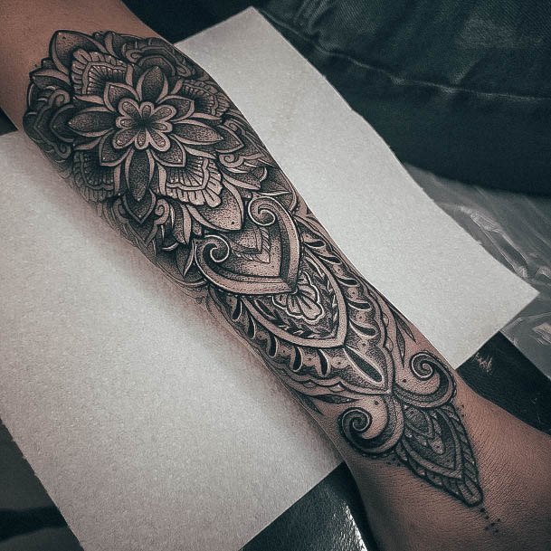 Stunning Girls Mandala Tattoos Forearm Sleeve