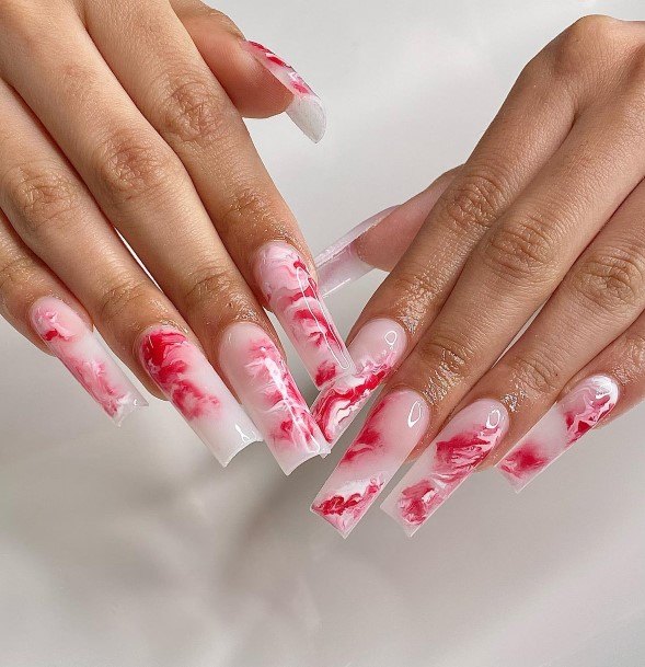 Stunning Girls Marble Nails