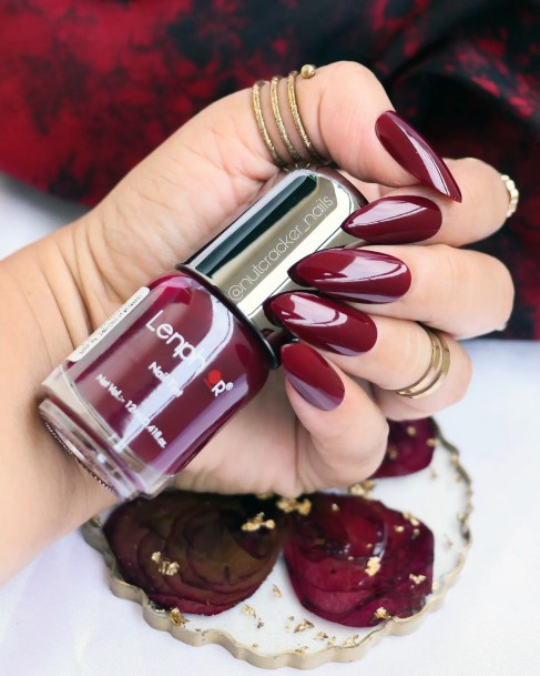 Stunning Girls Maroon Dress Nails