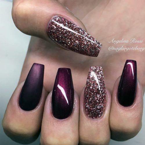 Stunning Girls Maroon Nails