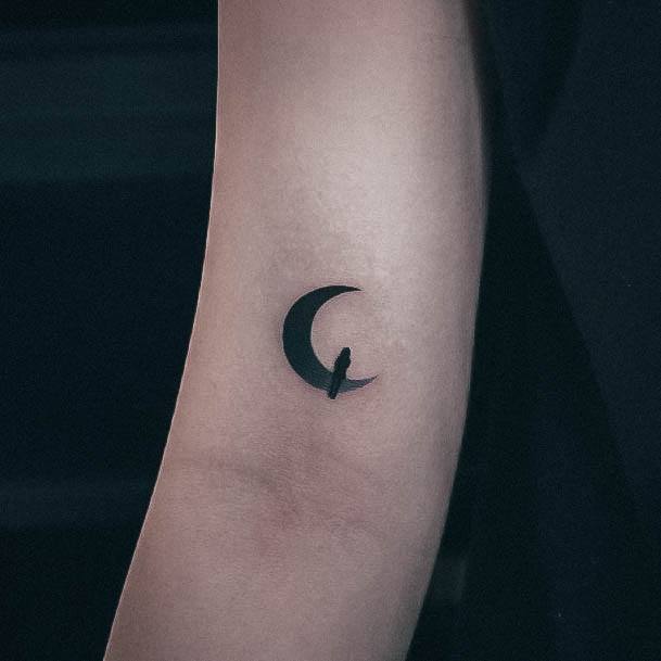 Stunning Girls Moon Tattoos