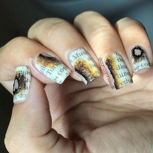 Stunning Girls Newspaper Nails