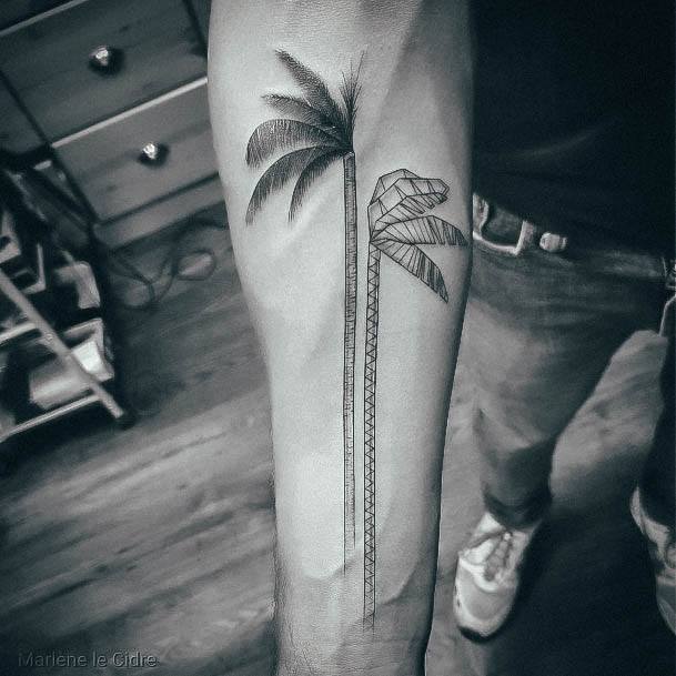 Stunning Girls Palm Tree Tattoos