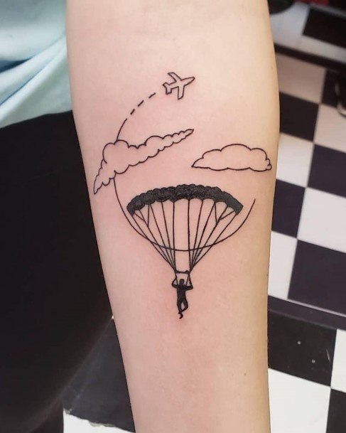 Top 100 Best Parachute Tattoos For Women - Skydiving Design Ideas