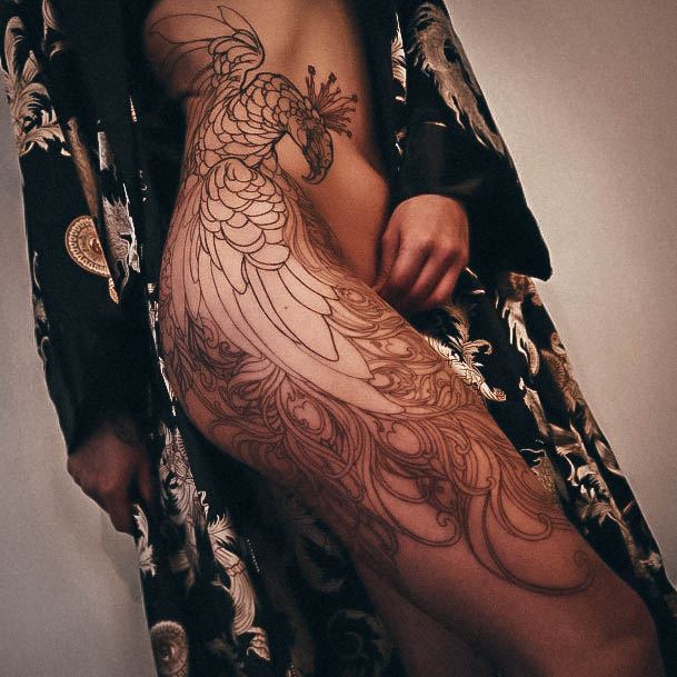 Stunning Girls Peacock Tattoos