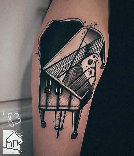 Stunning Girls Piano Tattoos