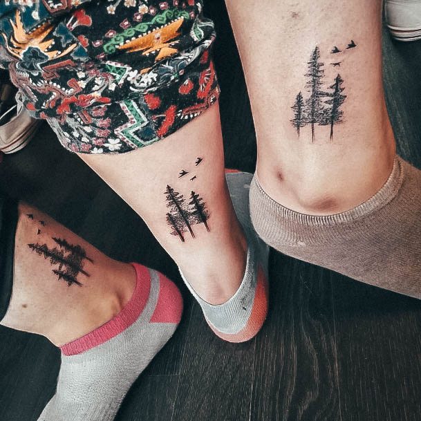 Stunning Girls Pine Tree Tattoos