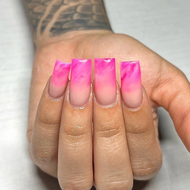 Stunning Girls Pink Ombre Nails