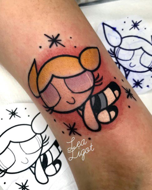 Stunning Girls Powerpuff Girls Bubbles Tattoos