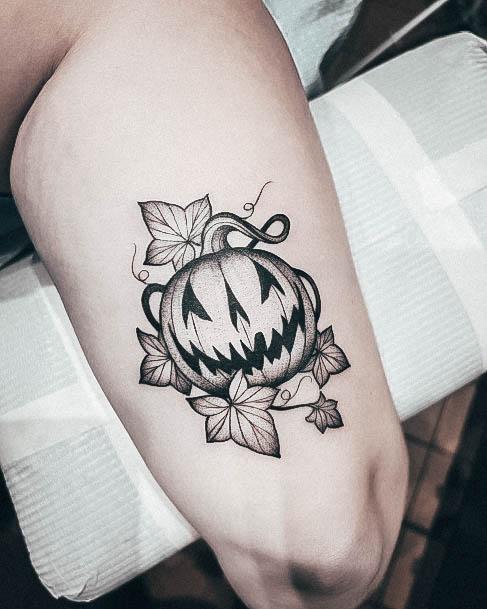 Stunning Girls Pumpkin Tattoos