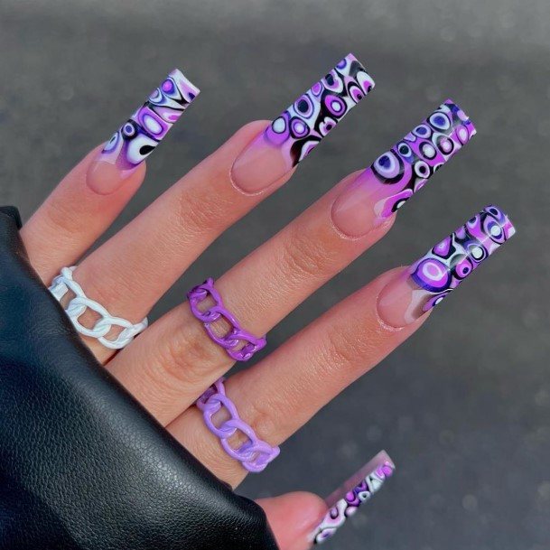 Stunning Girls Purple Nails