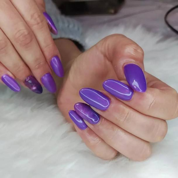 Stunning Girls Purple Summer Nails