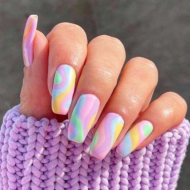 Stunning Girls Rainbow Nails