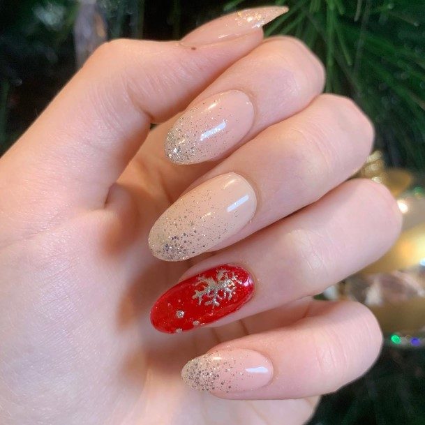 Stunning Girls Red And Silver Nails