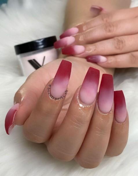 Stunning Girls Red Ombre Nails