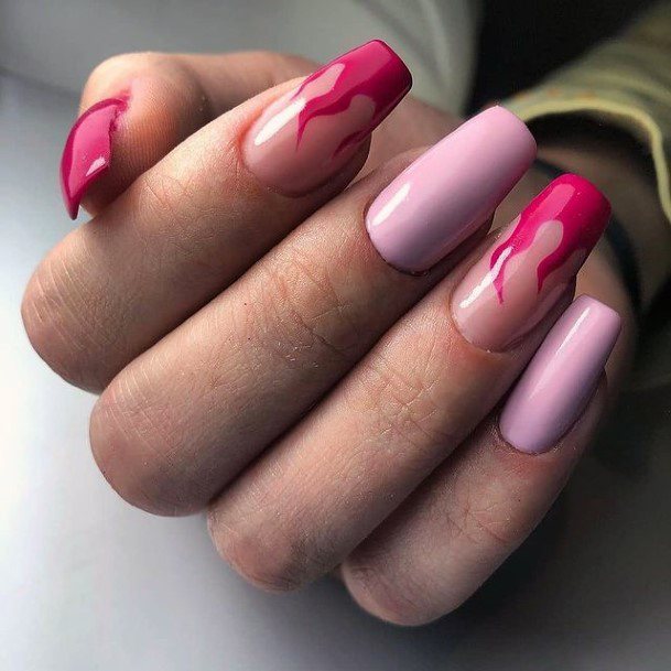 Stunning Girls Rose Pink Nails