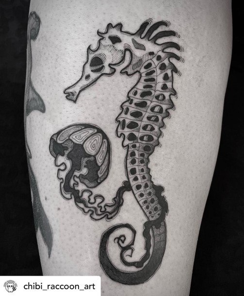 Stunning Girls Seahorse Tattoos