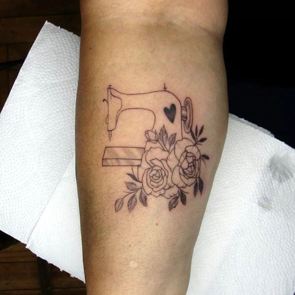 Stunning Girls Sewing Machine Tattoos