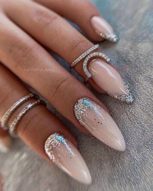 Stunning Girls Silver Nails