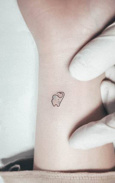 Stunning Girls Small Elephant Tattoos