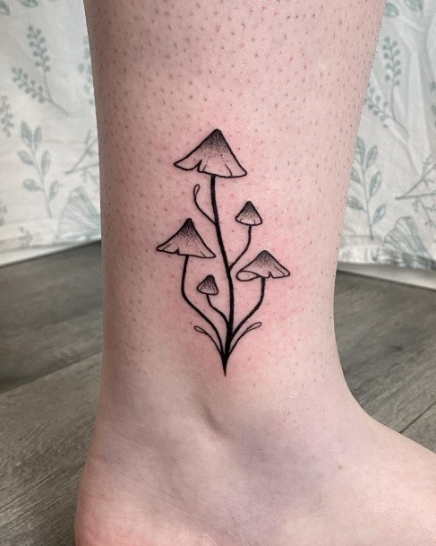 Stunning Girls Small Mushroom Tattoos