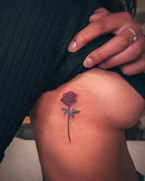 Stunning Girls Small Rose Tattoos