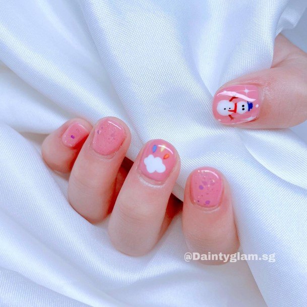 Stunning Girls Snowman Nails