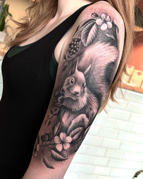 Stunning Girls Squirrel Tattoos