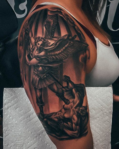 Stunning Girls St Michael Tattoos